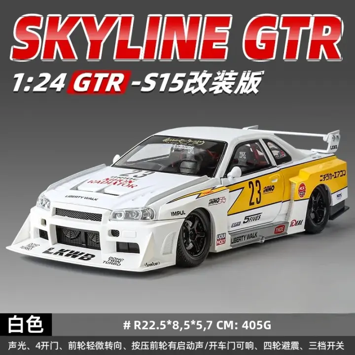 Modelo De Coche Nissan GTR R34 Skyline S15 Modificado a Escala 1:24 Con Sonido Y Luz Juguete Educativo Para Niños Regalo De Cumpleaños Coleccionable - 1