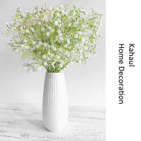 Bouquet De Flores Artificiales De Plástico Con 5 Ramas En Blanco Gypsophila Para Decoración De Hogar Boda Balcones Y Decoración Externa DIY - details 2