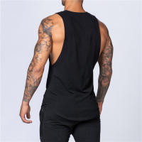 Camiseta De Gimnasio Para Hombres Verano Fitness Algodón Sin Mangas Cuello Redondo Transpirable Camiseta Deportiva Casual Musculada Para Correr Y Bodybuilding - details 3