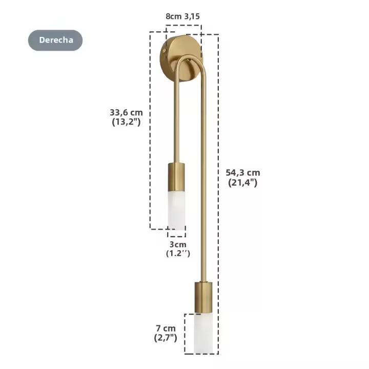Lámpara De Pared Moderna LED Oro Nórdica En Larga Bandeja Para Sala De Estar Dormitorio Baño Pasillo Decoración Interior - 1