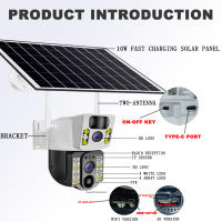 Cámara De Seguridad V380 Doble Lente 4G Con Solar PIR Detección Humana Visión Nocturna Impermeable 8MP 4K Batería CCTV Monitor - details 11
