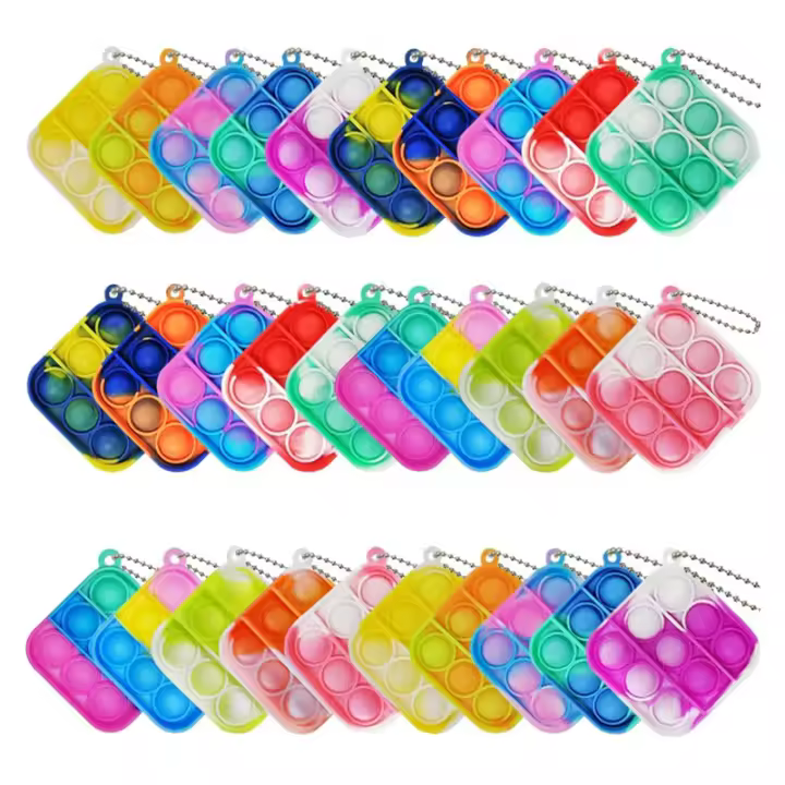 30Pcs Llaveros Mini Pop Juguetes Antiestrés Para Niños Regalos De Cumpleaños Y Año Nuevo Para Clase Y Carnaval - 1