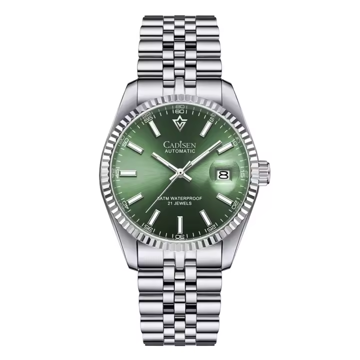 Reloj Mecánico Para Hombre CADISEN Marca De Lujo Auténtico Acero Inoxidable Resistente Al Agua Estilo De Negocios Sin Numeración Cristal De Zafiro - 1