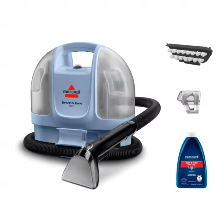 BISSELL SpotClean Mini 4103N – Aspirador Quitamanchas Portátil Ideal para alfombras, tapicería, escaleras y coche 3,4 kg, sistema Triple Action (spray, frota, aspira), 2 tanques, HydroRinse - 1