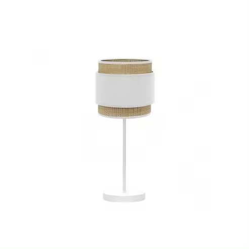 FABRILAMP Lámpara de Mesa Sobremesa Kandy 1xe14 Natural/Blanco 45x18x18 Cm - Diseño Moderno - 1