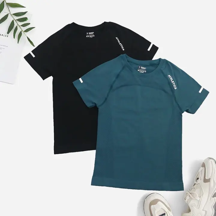 Camiseta De Yoga Sin Costuras Para Mujer 2 Piezas Top De Gimnasio Entrenamiento Deportivo Camisetas Deportivas Con Letras Manga Corta Transpirable Secado Rápido Reflectante Talla Verdadera - 1