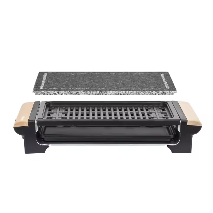 H.KOENIG RP320 - Parrilla 2 en 1, plancha con piedra natural, 1300 W. - 1