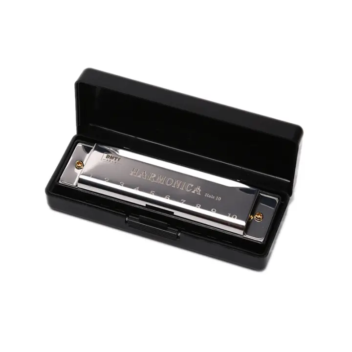 Harmonica De 10 Agujeros Organ Puzzle Instrumento Musical Para Principiantes Con Caja De Resina Material De Cobre Fosforito Y ResinaTitanio - 1