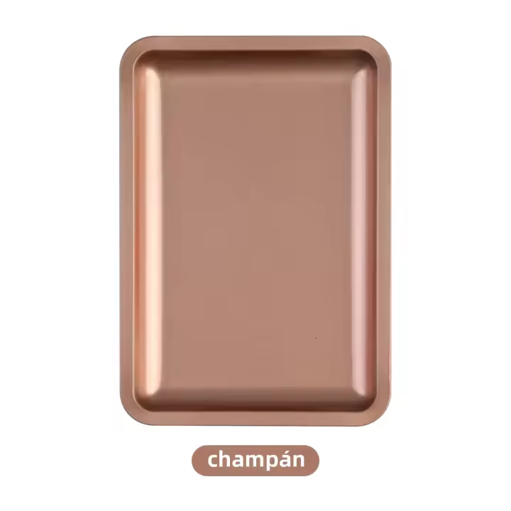 Plato De Almacenamiento De Cosméticos De Acero Inoxidable Cuadrado Para Arte De Uñas Y Manicura Con Tweezers Cuchillas Y Bolígrafos Contenedor De Dishes Para Uñas Falsas - 1