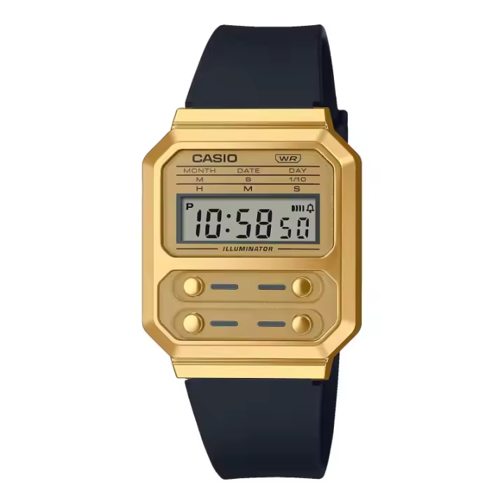 Reloj Casio Unisex A100WEFG-9AEF - Vintage Monocromático, Resistente 3 ATM - 1