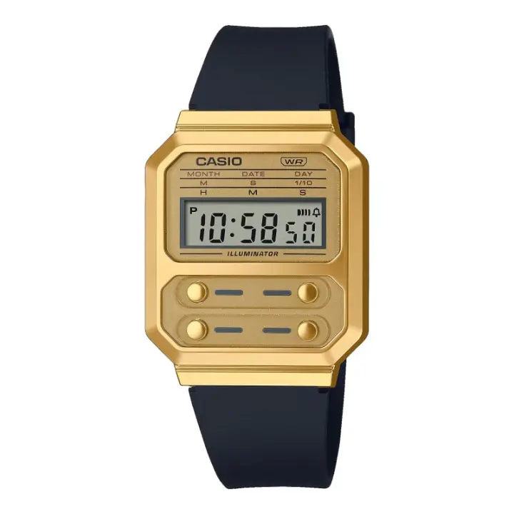 Reloj Casio Unisex A100WEFG-9AEF - Vintage Monocromático, Resistente 3 ATM - 1