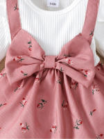 2PCS Vestido De Princesa Para Bebé Girla 0-2 Años Con Manga Larga Estampado De Flores Gran Lazo Vestido De Moda Para Bebé Niña Otoño - details 4