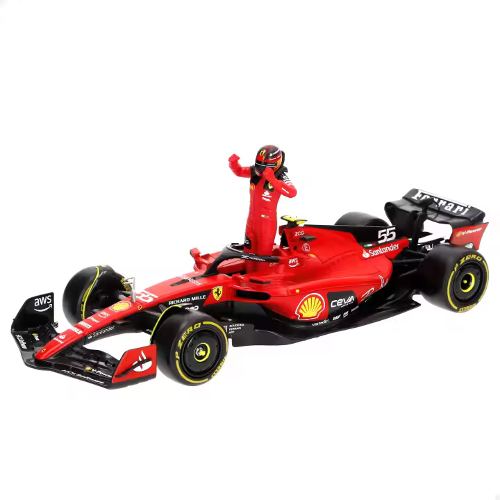 Burago - Maqueta coche Fórmula 1, Carlos Sainz, Max Verstappen, Ferrari SF-23, Oracle Red Bull Racing RB19, Escala 1/24, incluye figura piloto, maquetas coches, miniatura de colección, F1, BBurago, regalos para coleccionistas, +14 años - 1