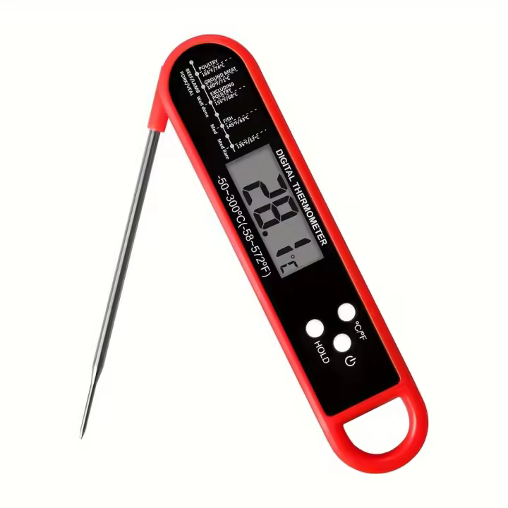Termómetro De Carne Profesional Digital Lectura Inmediata Alta Precisión Impermeable Con Pantalla Retroiluminada Para Barbacoa Asador Horno Cocina - 1