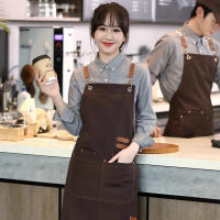 Aguasalva Delantal De Cocina Para Mujeres/mujeres Con Bolsillos Uniforme De Trabajo Para Restaurantes Y Tiendas Delantero De Tela De Lona - details 1