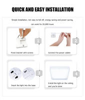 Lámpara De Techo LED Cuadrada Para Dormitorio Oficina Cocina Luz Interior Moderna Decoración Hogar Fuente De Alimentación AC Válvula Incluida Potencia 18W-48W - details 6