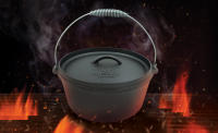 AREBOS hierro fundido Dutch Oven BBQ Set de con caja madera guantes protectores - details 34