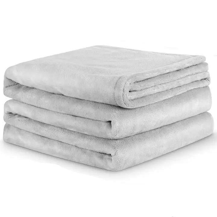 Manta Electrica, Almohadilla Eléctrica Grande Termica Cama 180x130 cm, Calentamiento Rápido, 10 Niveles de Temperatura, con Control Digital, Lavable Franela de doble cara Gris Claro - 1