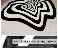 Carpet Irregular Para Sala De Estar Y Dormitorio Decoración Moderna Alfombra Negra Y Blanca Máquina Lavable Estilo Clásico - details 14