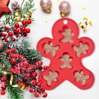 Molde de silicona para tartas de hombrecito de jengibre de Navidad, 6 cavidades, moldes para hornear de jengibre, moldes para dulces, moldes para jabón - details 2