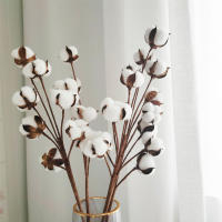 Rama De Algodón Artificial Blanca Para Decoración De Bodas Y Fiestas Flores Falsas Para El Hogar Y Exposiciones Con Hojas De Eucalipto - details 6