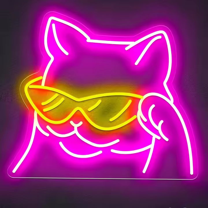Luz LED Neón Cat De Sol Para Gafas Con Alimentación USB Y Interruptor Dimmer Decoración Para Barra Dormitorio Y Sala De Juegos Regalo Para Amigos - 1