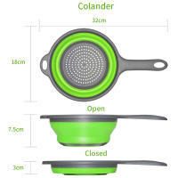 Colador De Cocina Extensible Con Manija Larga Colador Collapsible Para Verduras Frutas Pasta Eco-amigable PP+TPR - details 4