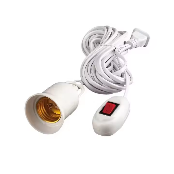 3/5/8/10m Bases de La Lámpara Universal Con Interrupción Led Bombilla Socket Adaptador E27 Tornillo Portalámparas Accesorios Dos Tapones de Suspensión - 1