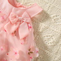 Vestido De Princesa Sin Mangas Para Bebés Niñas Con Flores En Malla Para El Verano 0-3 Años Vestido Lindo Y Cutes Para Niñas - details 8