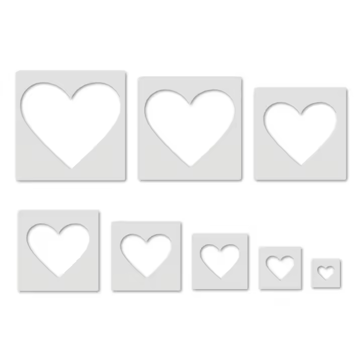 YOMDID 8pcs Plantillas De Pintura En Forma De Corazón Para Pintura Con Spray Herramientas De Dibujo Para Paredes Y Scrapbooking - 1