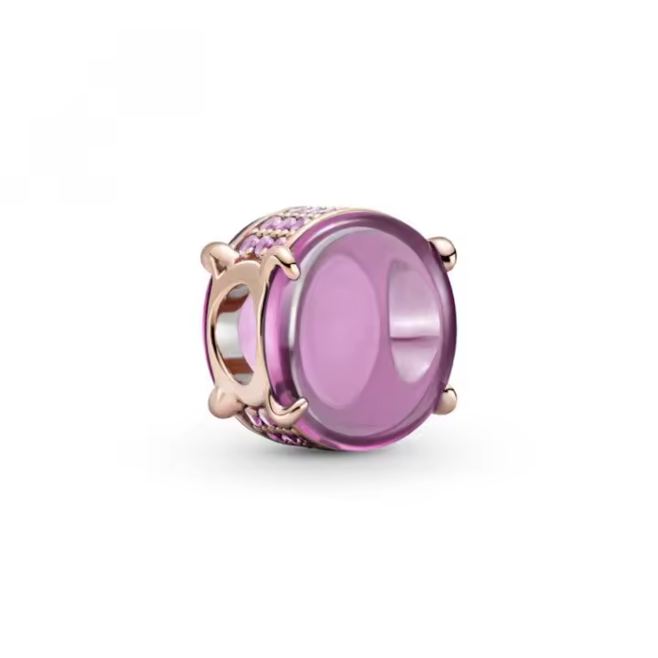 Charm Cabujón Pandora Ovalado Rosa 789309C02 rosé - 1