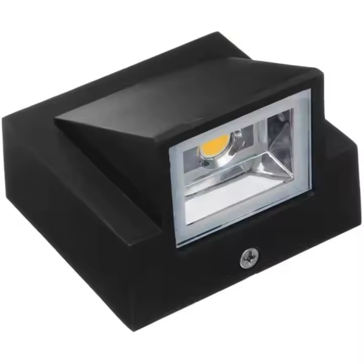 Jandei - Aplique Led para Pared Modelo "Nauru" Acabado Negro, Apto para Exteriores IP65, Potencia 5W, Luz Blanca Cálida 3000K - Medidas 82x78x65mm - 1