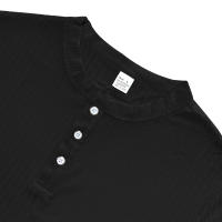 Camiseta De Hombre Estilo Moderno Con Rayas - Cuello Henley Corto Transpirable Y Suave Para Uso Casual - details 16
