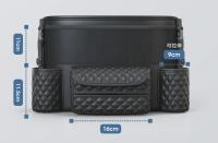 Bolsa De Almacenamiento Para Asiento Medio De Coche De Gran Capacidad En Cuero Negro Estilo Napa Soporte Para Artículos Colgante Para Espalda De Silla - details 14