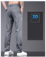 Nuevos Pantalones Para Hombre De Seda Lyocell Suave Estirable Moda Casual Verano Cintura Elástica Slim Trousers Negocios - details 2
