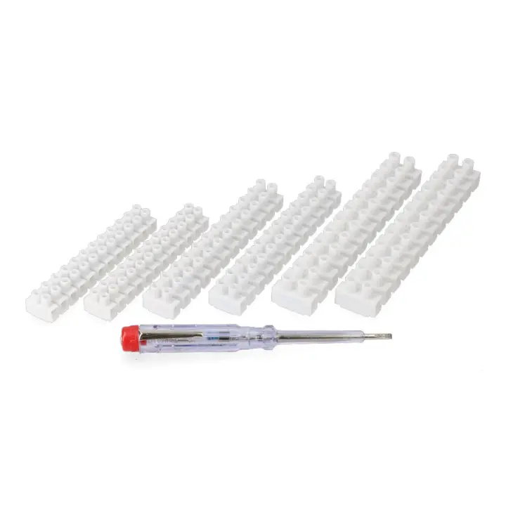 Kit Bricolaje Eléctrico Destornillador Tester Buscapolos + Regletas Conexión 4mm 6mm 10mm EDM - 1