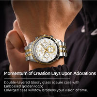 Reloj De Cuarzo Para Hombre REWARD En Acero Inoxidable Dorado Deportivo Resistente Al Agua Con Cronógrafo Y Calendario Completo - details 10