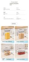Organizador De Cocina Gran Capacidad Juego De Botellas Selladas Plástico PET+PE Para Almacenamiento De Granos Frutos Secos Y Verduras En Nevera Estilo Japonés - details 16