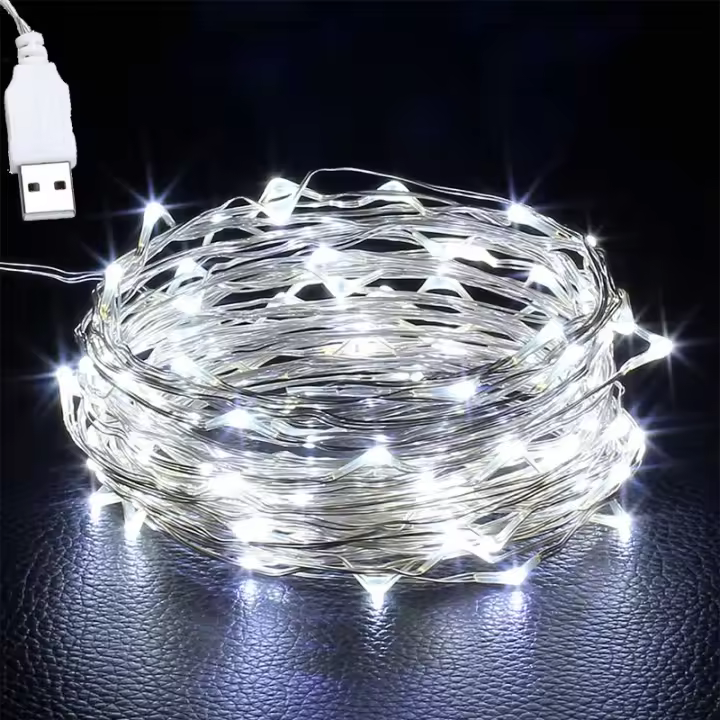 Luces Fae Led En Hilo De Cobre Para Decoración De Navidad Boda Y Fiesta 1/2/5/10M Lámpara De Exterior Para Árbol Y Ceremonia - 1