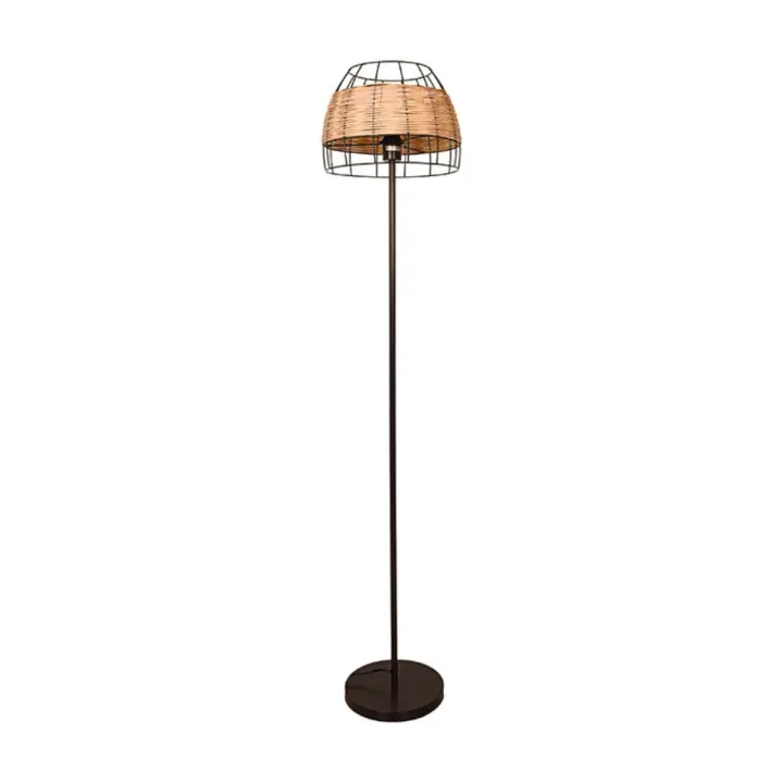 BEL AIR HOME - Lámpara de Pie Sotero Lumit 60W Mimbre Marrón/natural Ø32x156 Cm - 1