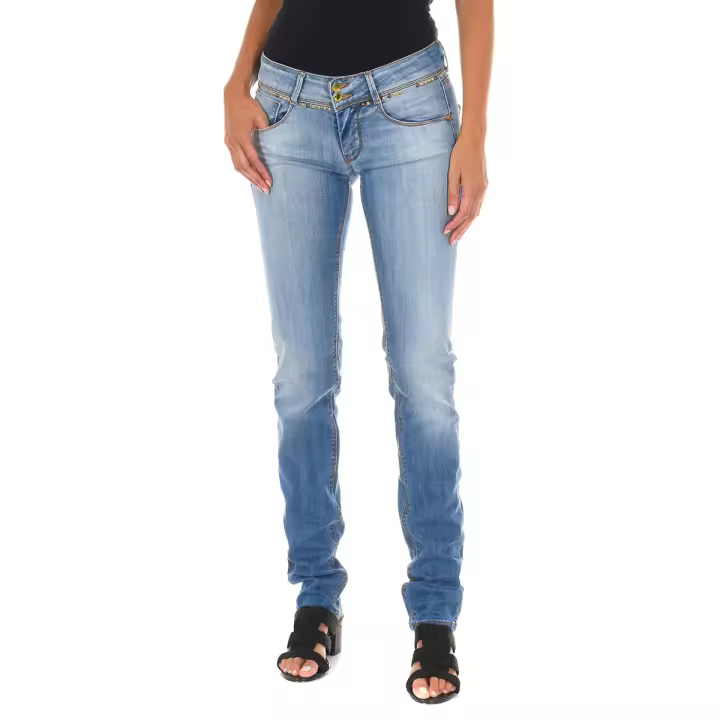 MET-Pantalon Tejano Largo con bajos con corte estrecho 10DB50159 para Mujer - 1