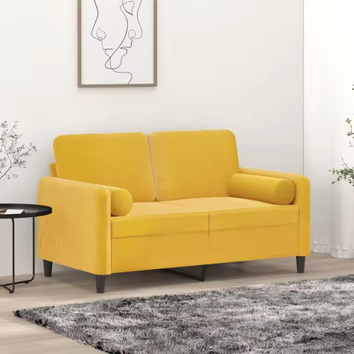 vidaXL Cojines decorativos 2 uds terciopelo amarillo 15x50 cm - 1