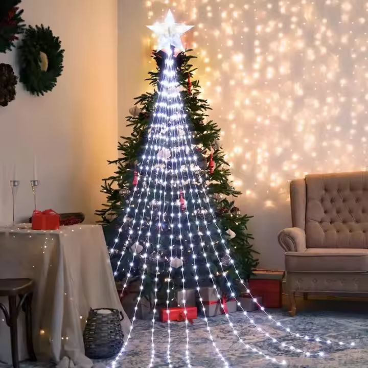 Luces De Cascada Estelar LED Para Decoraciones De Navidad Árbol De Navidad Adornos Para El Hogar Año Nuevo 2024 Natal 2025 - 1