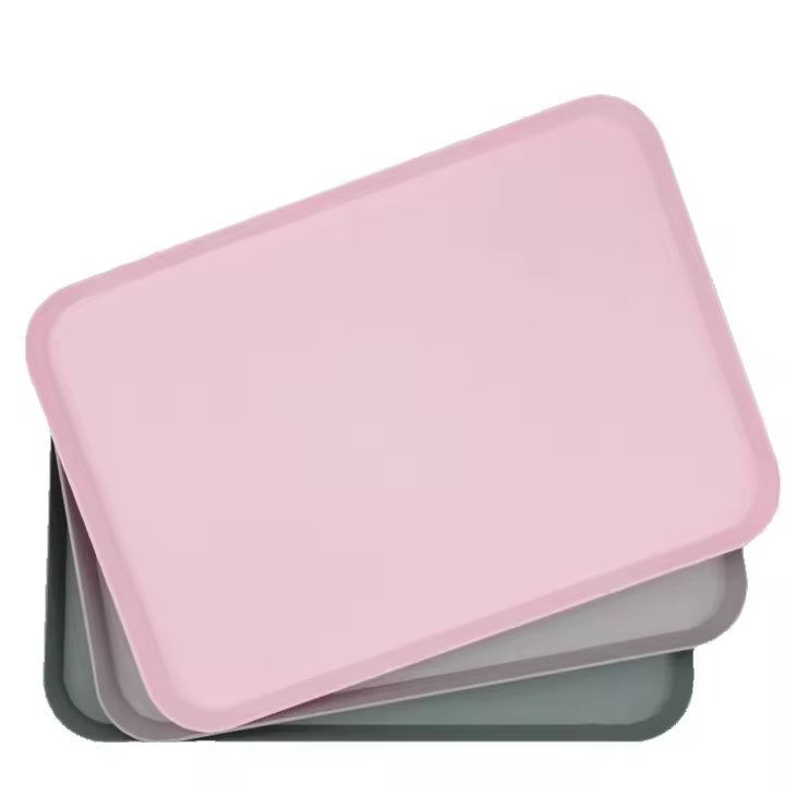 3 Piezas Bandejas para Comida Bandejas Práctico y Duradero Bandejas para servir de Plastico 3 Color Bonito Bandejas Rectangulares de Plástico Hosteleria para Comedor Cafés Cocina 34 x 24 cm - 1