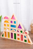 Bloques De Construcción De Madera Coloridos 25Pcs Juguete Sensorial Montessori Para Preescolar Bloques De Arcoíris De Geometría Para Niños De 4 a 12 Años - details 7