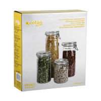 Cofan Set de 4 Frascos de Vidrio | Para Almacenamiento | Capacidad de 750-1150 - 1500-2100 ml - details 1