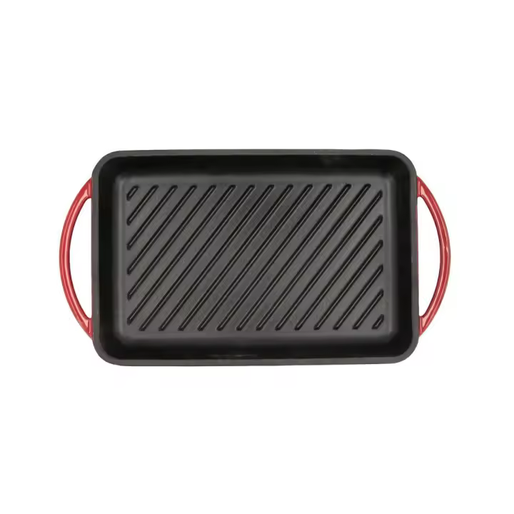 Parrilla rectangular Fierro Bidasoa hierro esmaltado rojo/negro 40x22 cm - 1