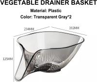 Cesta de drenaje multición, cesta de lavado de frutas y verduras de gran capacidad, Juego de 2 piezas - details 3