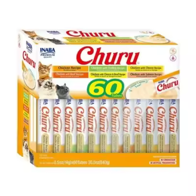 Inaba INABA Churu Variedades de Pollo - Tubos de 14 gr con textura cremosa y bajo en calorías - 1