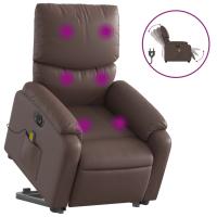 vidaXL Sillón de masaje elevable eléctrico cuero sintético Negro, Crema, Marrón Sillon Dormitorio Sillon Comodos Silla Relax Sillón Sofá - details 1